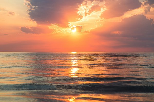 A beautiful sunset over the sea